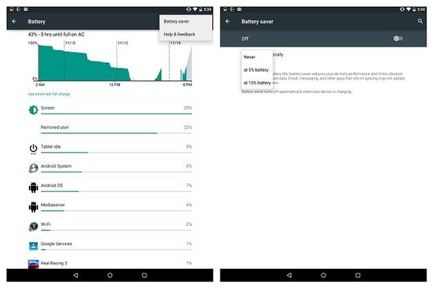 AndroidPIT Nexus 9 tips battery saver