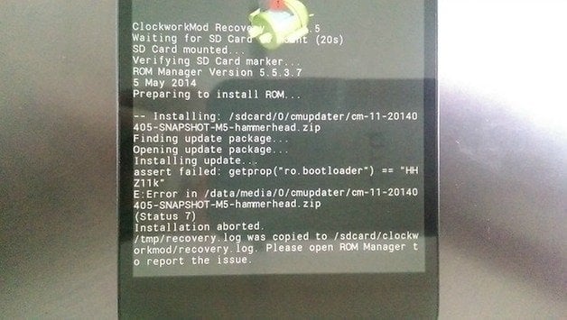 AndroidPIT Nexus Status 7 Bootloader Error