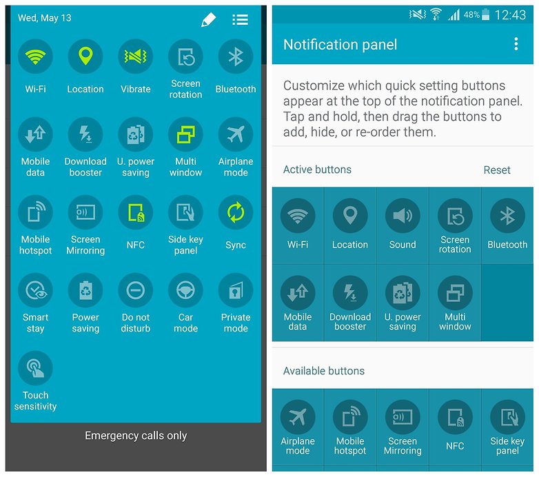 AndroidPIT Note 4 customize quick settings