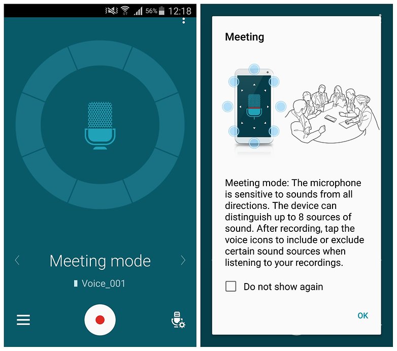 AndroidPIT Note 4 meeting mode voice recorder