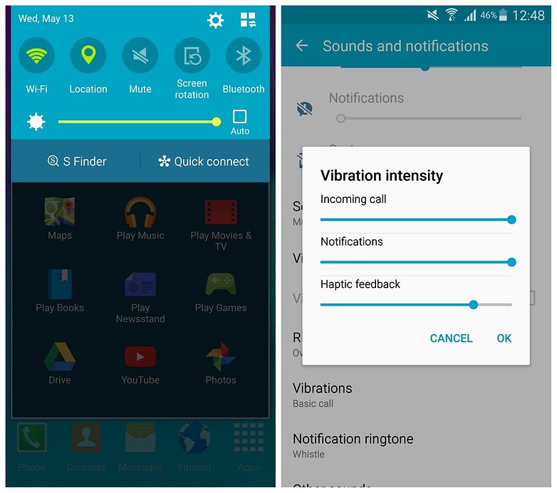 AndroidPIT Note 4 mute vibration settings