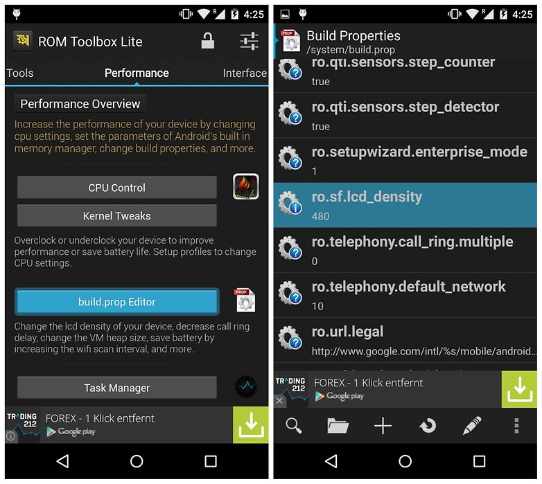 AndroidPIT ROM Toolbox buildprop editor lcd density