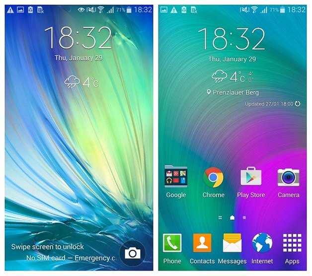 AndroidPIT Samsung Galaxy A5 Android 4 4 4 touchwiz lockscreen homescreen