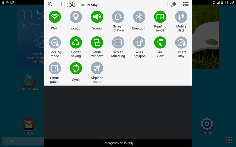 AndroidPIT Samsung Galaxy Note Pro 12 2 LTE quick settings