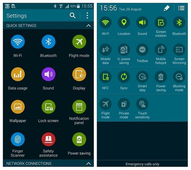 AndroidPIT Samsung Galaxy S5 Mini Settings Quick Settings