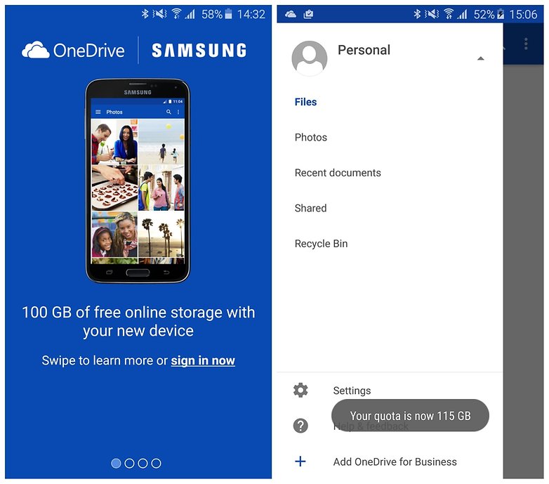 AndroidPIT Samsung Galaxy S6 Microsoft One Drive cloud storage