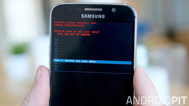 AndroidPIT Samsung Galaxy S6 recovery mode confirm factory reset