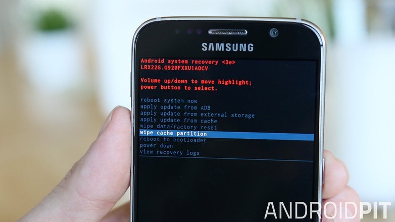 AndroidPIT Samsung Galaxy S6 recovery mode wipe cache partition