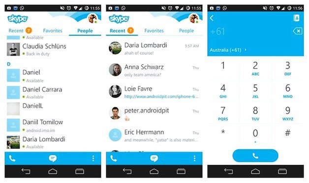 AndroidPIT Skype interface