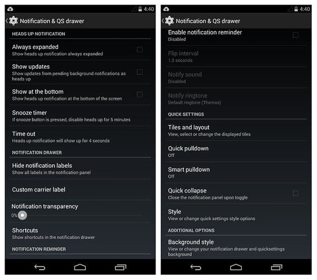 AndroidPIT SlimKat Notification Settings