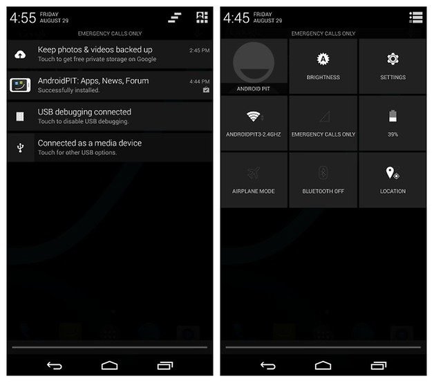 AndroidPIT SlimKat Notifications Quick Settings