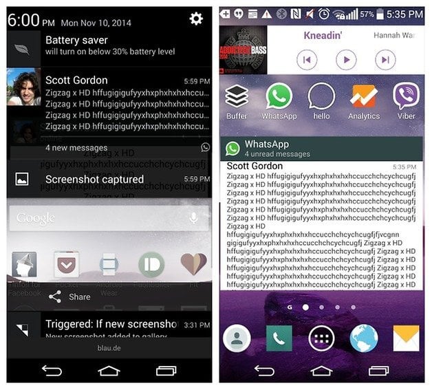 AndroidPIT WhatsApp blue checks notifications widget