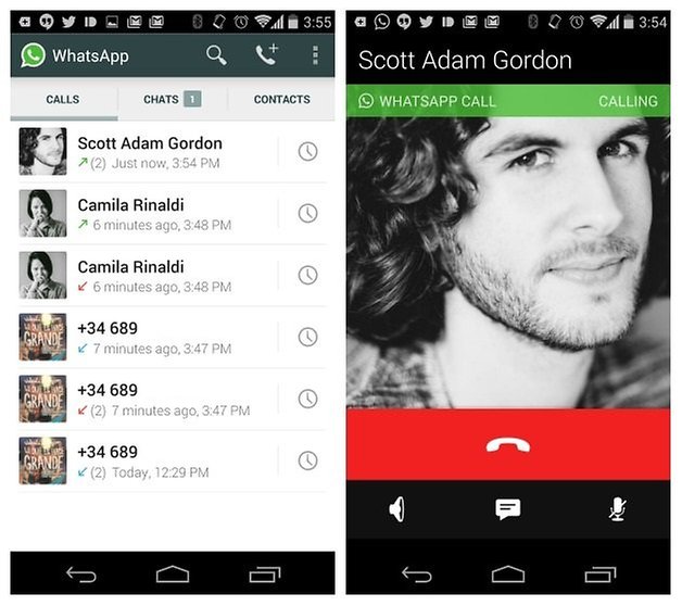AndroidPIT WhatsApp voice calls call log outgoing