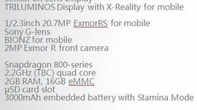 [Update] Sony Xperia i1 Honami specs leak