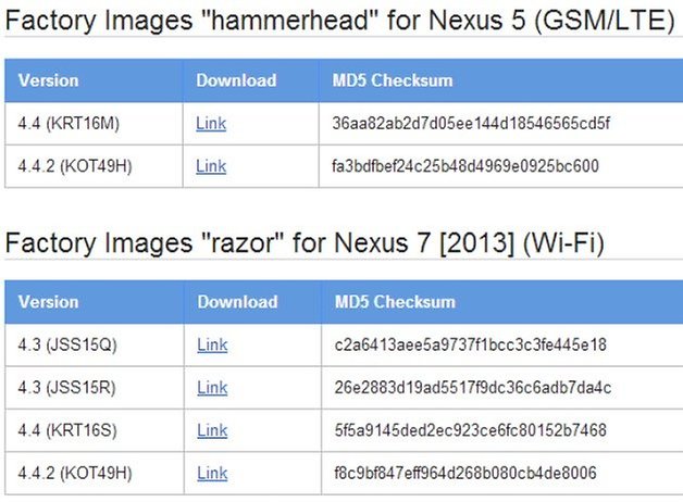 Nexus5Nexus7FactoryImage