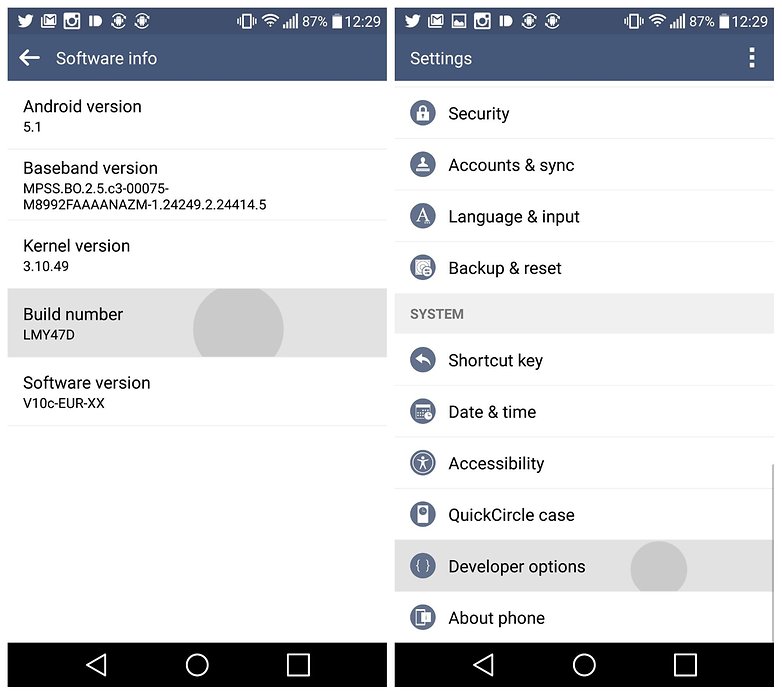 AndroidPIT Developer Options build number LG G4