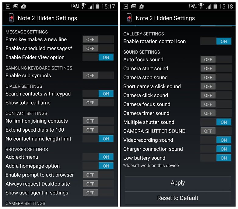 AndroidPIT Galaxy S4 Lollipop Note 2 hidden settings