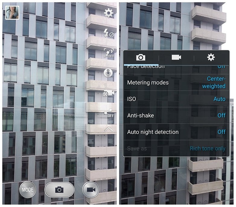 AndroidPIT Galaxy S4 Lollipop настройки на камерата против разклащане