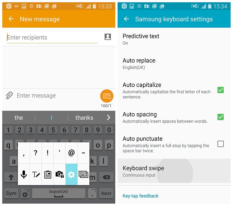 AndroidPIT Galaxy S4 Lollipop keyboard settings swipe