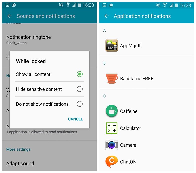 AndroidPIT Galaxy S4 Lollipop lock screen notifications