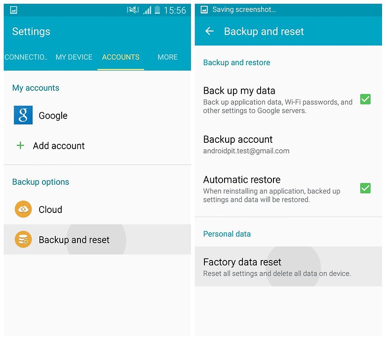 AndroidPIT Galaxy S4 Lollipop settings factory data reset