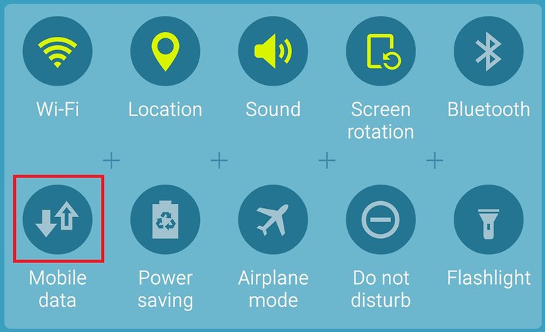 AndroidPIT Galaxy S6 TouchWiz Lollipop mobile data toggle highlight