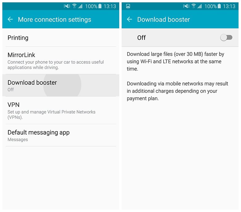 AndroidPIT Galaxy S6 TouchWiz download booster