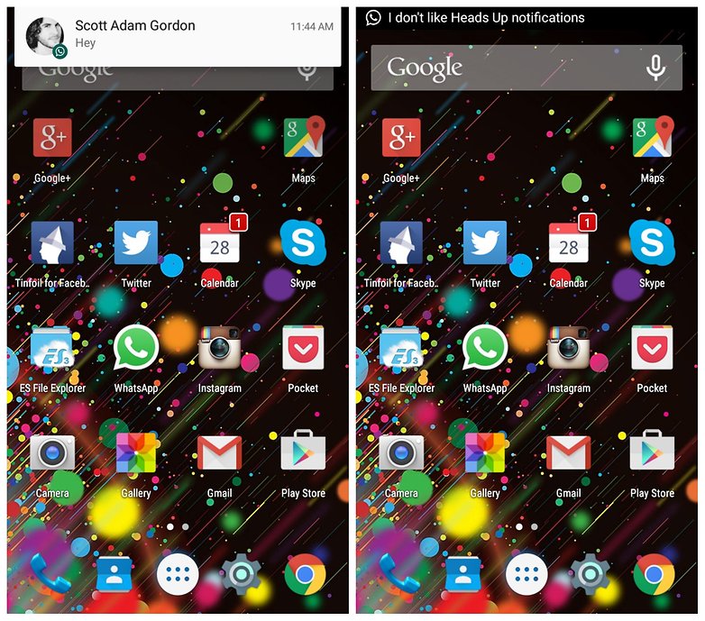 AndroidPIT Heads Off notifications lollipop heads up ticker text