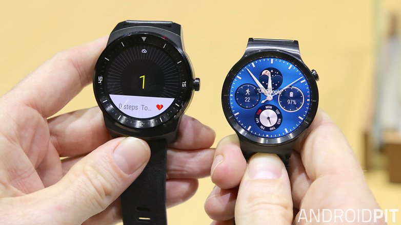 AndroidPIT Huawei Watch LG G Watch R size comparison