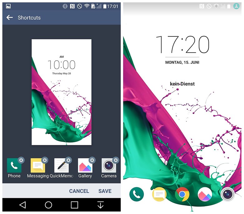AndroidPIT LG G4 Lollipop lock screen app shortcuts