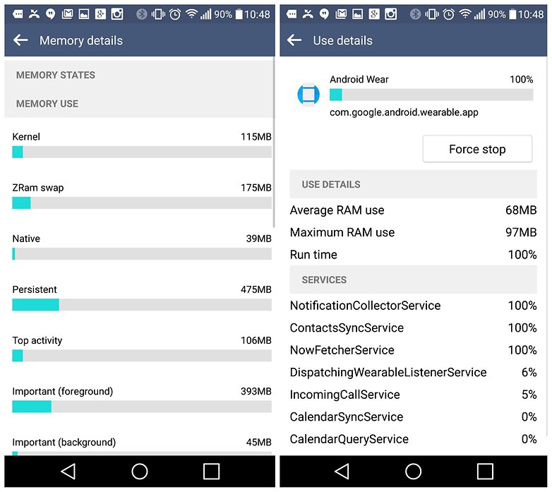 AndroidPIT LG G4 process stats details app usage