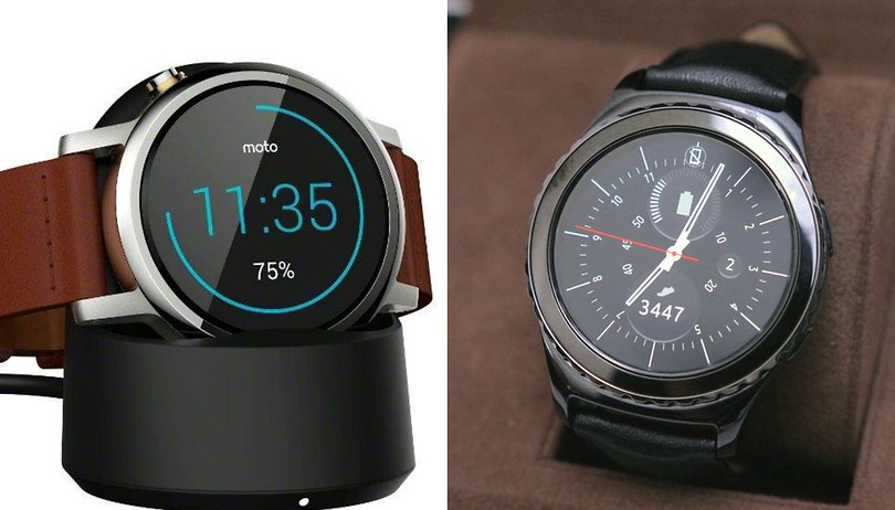 AndroidPIT Moto 360 2015 vs Gear S2 hero