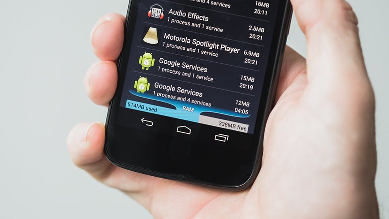AndroidPIT Moto G 2013 RAM usage