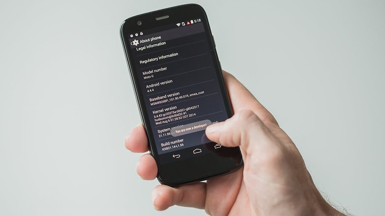 AndroidPIT Moto G 2013 developer options