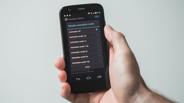 AndroidPIT Moto G 2013 window animation scale