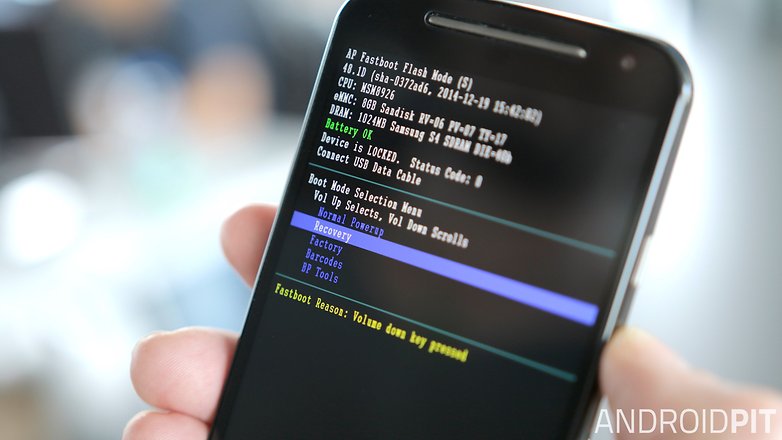AndroidPIT Moto G 2014 fastboot recovery volume up