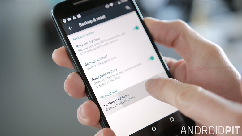 AndroidPIT Moto G 2014 settings menu factory reset