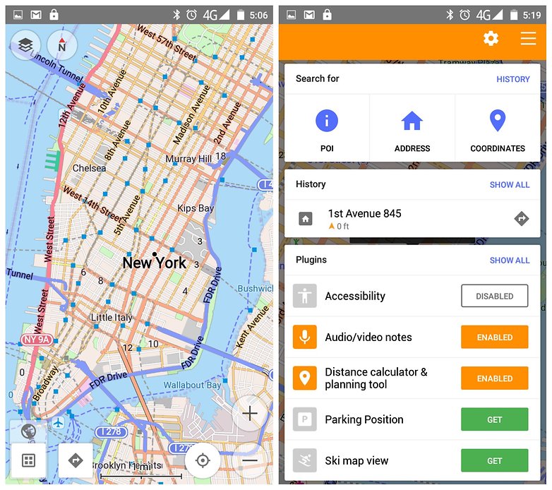 AndroidPIT Offline Maps osmand manhattan 1