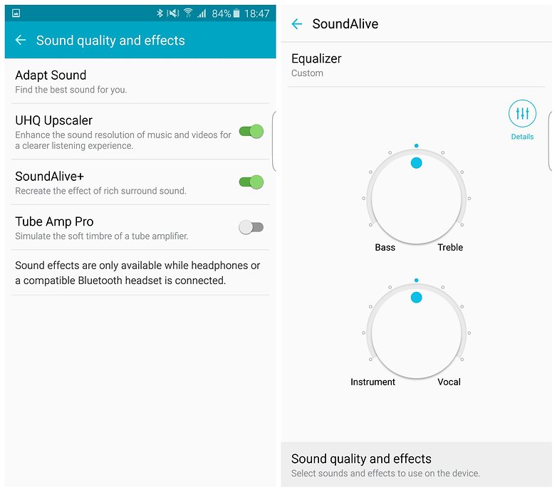 AndroidPIT Samsung Galaxy S6 Edge Plus audio settings