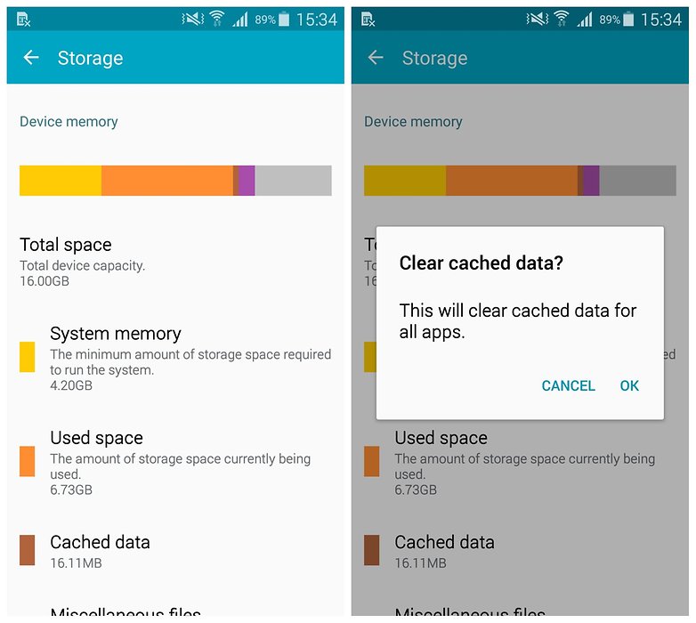 AndroidPIT Samsung Galaxy S5 TouchWiz clear cached data