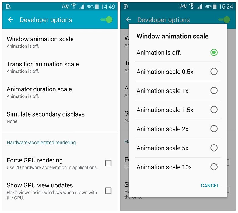 AndroidPIT Samsung Galaxy S5 TouchWiz developer options animations