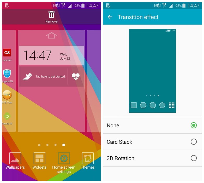 AndroidPIT Samsung Galaxy S5 TouchWiz home screen transition effect