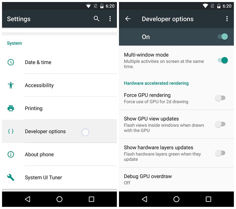 AndroidPIT Android 6 0 Marshmallow developer options multi window mode