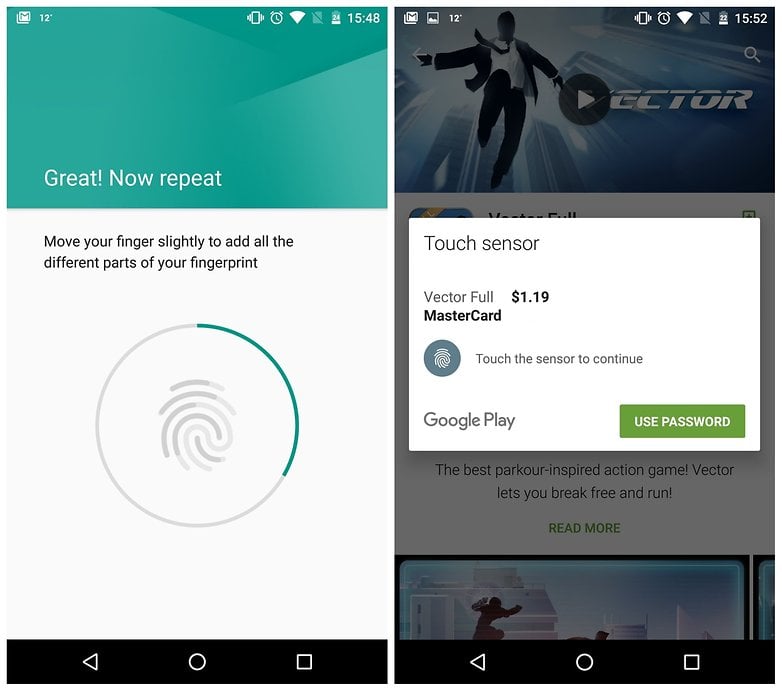 AndroidPIT Android Marshmallow fingerprint authentication