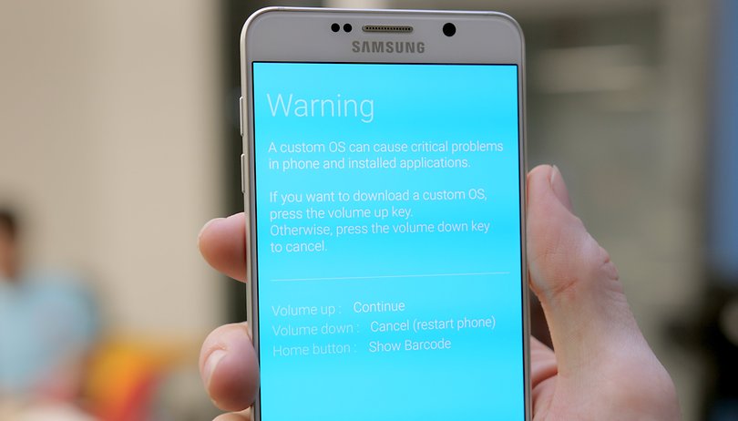 AndroidPIT Galaxy Note 5 warning screen