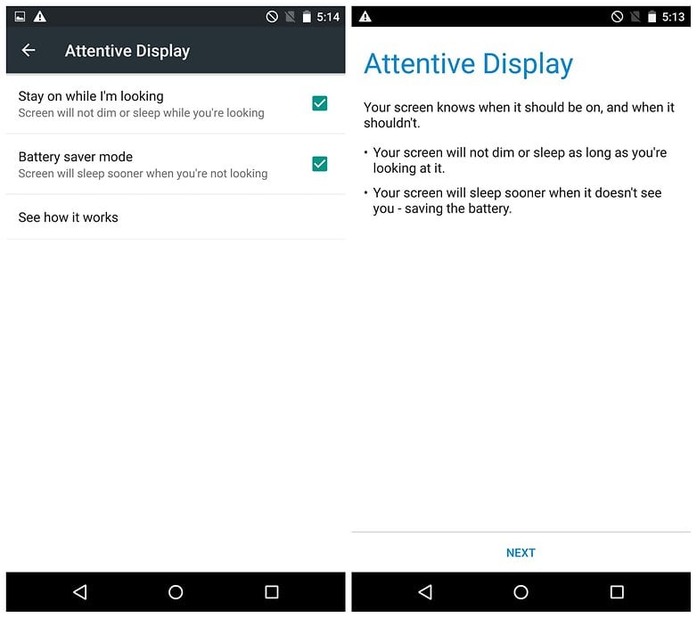 AndroidPIT Moto X Pure attentive display