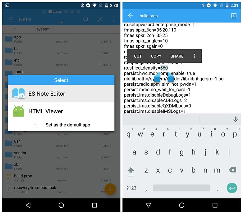 AndroidPIT Nexus 6 DPI change es file explorer 3