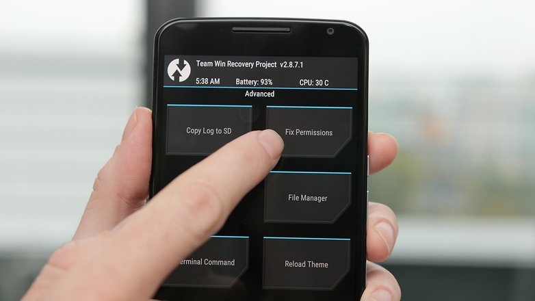 AndroidPIT Nexus 6 TWRP javítási engedélyek