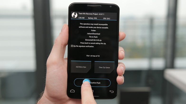 AndroidPIT Nexus 6 TWRP telepítési kernel megerősítése