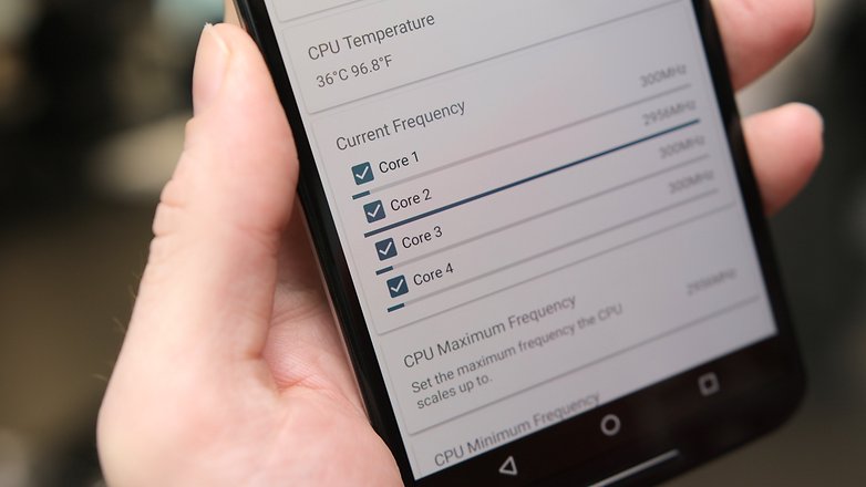 AndroidPIT Nexus 6 kernel-javító CPU-frekvenciák